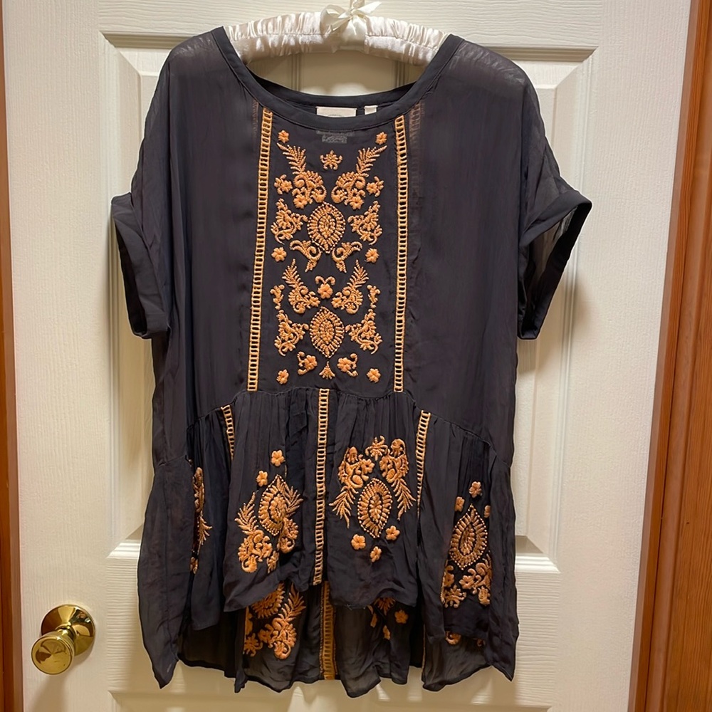 Anthropologie Vanessa Virginia Peplum Top